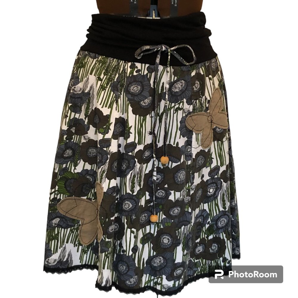 Mos Floral Cotton Knit Pullon Skirt